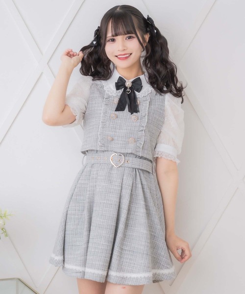 ROJITA ツーピー風ダブルボタンワンピース ボルドー ロジータ ROJITA ツーピー風ダブルボタンワンピース （ボルドー