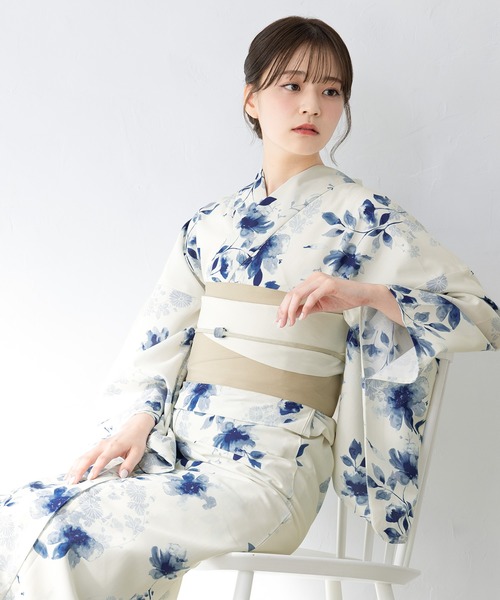 SOUBIEN（創美苑） 浴衣 floro浴衣2点セット(浴衣＋半幅帯