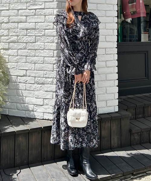INGNI ネイビー 長袖 ワンピース M