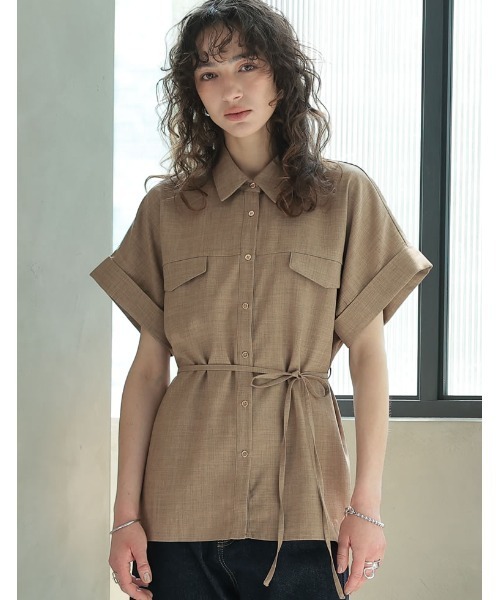 ブラウス シャツ 「2025 SUMMER COLLECTION」「セットアップ対応」「洗える」リネンライク金ボタンテーラードジレベスト レディース 2025 SUMMER COLLECTION][セットアップ対応][洗える]リネン