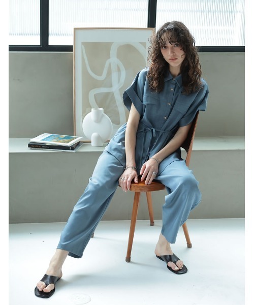 ブラウス シャツ リネンMIXサファリシャツ「2025summer catalog item」 レディース セール】 リネンMIXサファリシャツ《2025summer catalog item