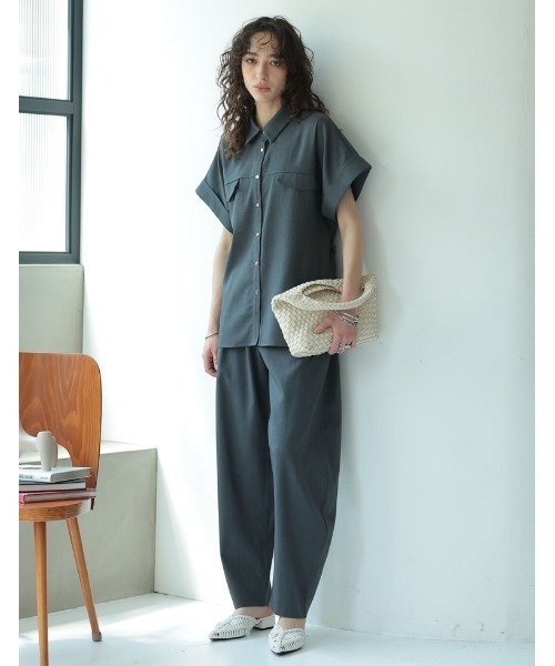 ブラウス シャツ リネンライクティアードブラウス レディース 7days Life Styling ブラウス シャツ 2枚重ねジョーゼット裾