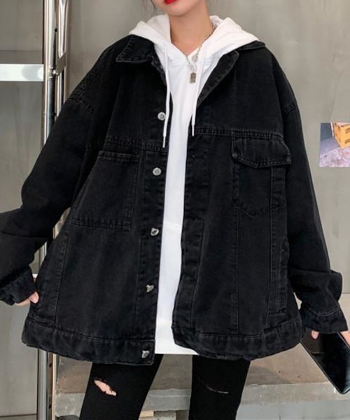 M.U.L デニムジャケット ブラック汚し加工 男女兼用 フリーサイズ