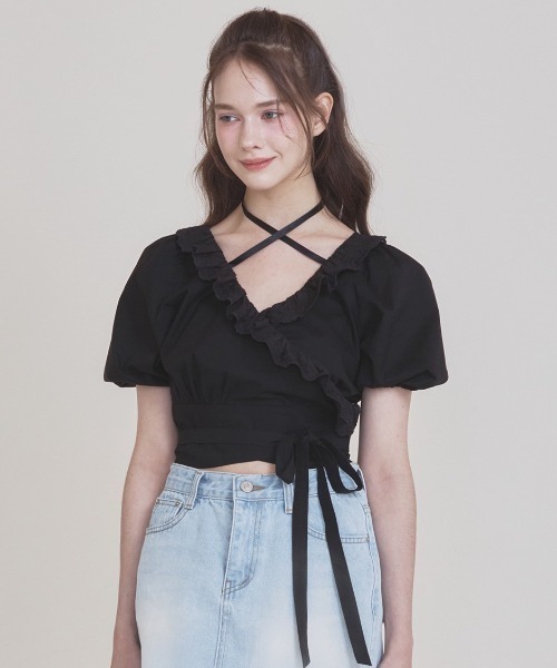 ブラウス シャツ 「NOTYOURROSE」Rosie wrap blouse レディース
