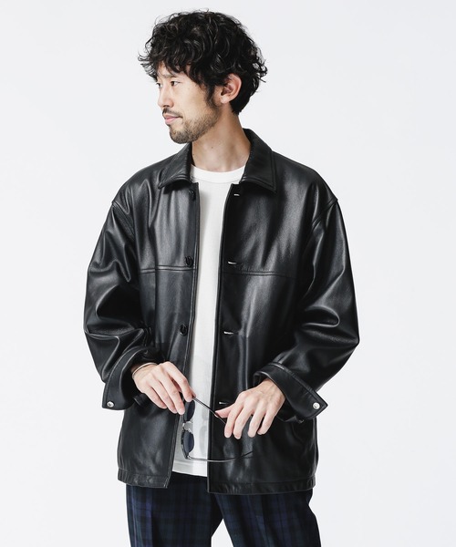 NANO universe（ナノ・ユニバース） レザージャケット S ブラック