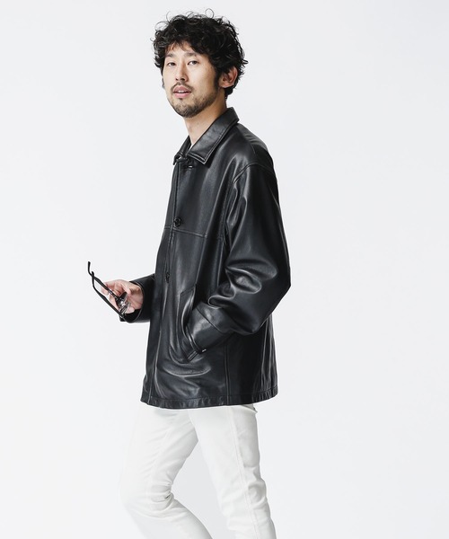 NANO universe（ナノ・ユニバース） レザージャケット S ブラック