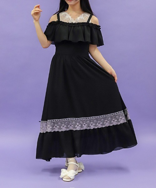 axesfemme POETIQUE オフショル ワンピース axes femme POETIQUE ワンピース オフショルフリルロング
