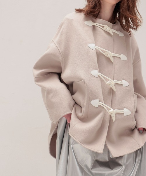 STUMBLY ダッフルコート コート ショートダッフルジャケット　グレー ジルバイジルスチュアート JILL by JILLSTUART フェイクファー付