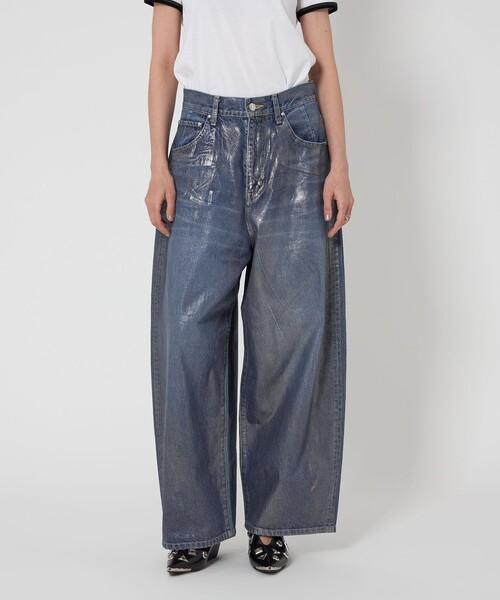 ワイドパンツ ジーンズ デニム デニムパンツ 「ASTRAET」コーティング BIG バルーンデニムパンツ UNISEX レディース メンズの画像
