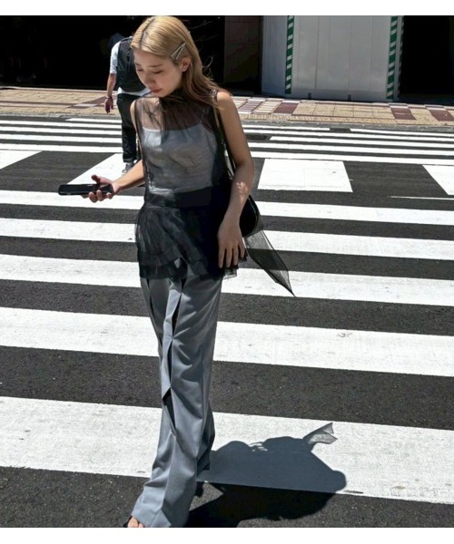 ルシェルブルー 23SS Textured Sheer Bow Top シアー LE CIEL BLEU - ルシェルブルー 23SS Textured Sheer Bow Top シアーの