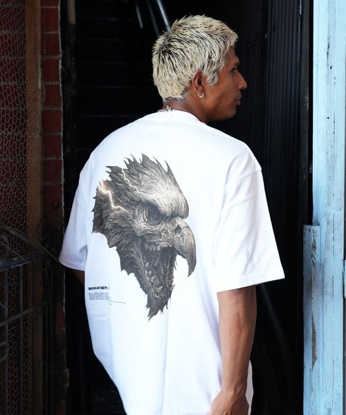 tシャツ SANDER LAND 9.1ozマグナムウェイト 雷鳥 バックプリント ビッグシルエット 半袖Tシャツ メンズ レディース | ブランド登録なし | 03