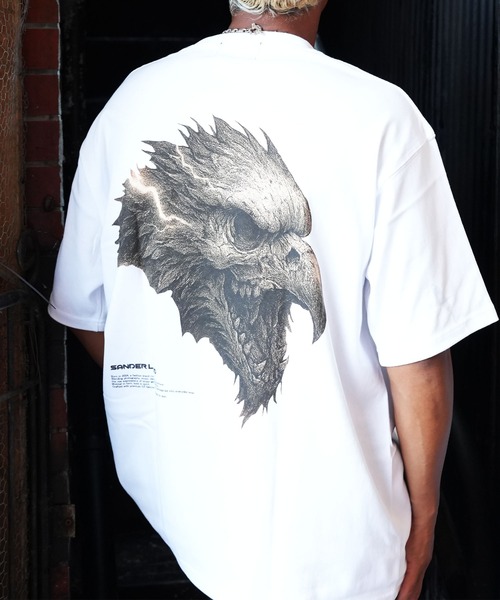 tシャツ SANDER LAND 9.1ozマグナムウェイト 雷鳥 バックプリント ビッグシルエット 半袖Tシャツ メンズ レディース | ブランド登録なし | 05