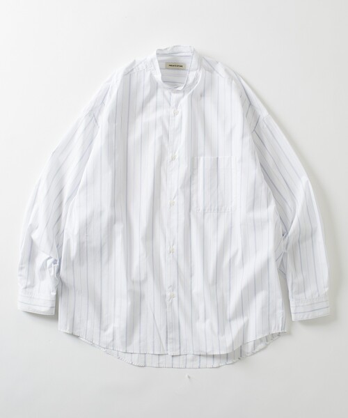 シャツ 限定展開 Relax Fit リラックスフィット バンドカラー シャツ メンズ | FREAK'S STORE | 02