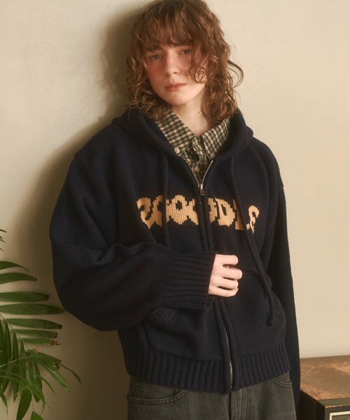 Zooodle パーカー Logo knit hoodie - ロゴニットフーディー - メンズ