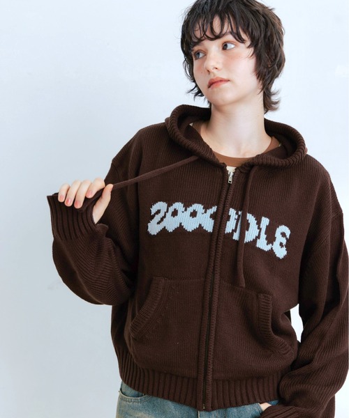 Zooodle パーカー Logo knit hoodie - ロゴニットフーディー - メンズ