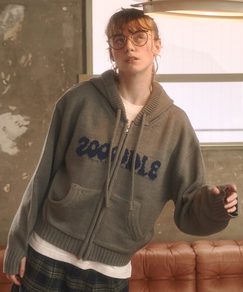 Zooodle パーカー Logo knit hoodie - ロゴニットフーディー - メンズ