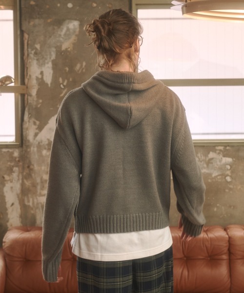 Zooodle パーカー Logo knit hoodie - ロゴニットフーディー - メンズ