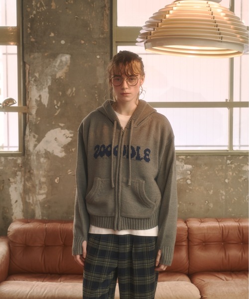 Zooodle パーカー Logo knit hoodie - ロゴニットフーディー - メンズ