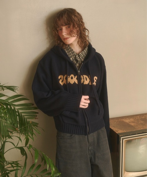 Zooodle パーカー Logo knit hoodie - ロゴニットフーディー - メンズ