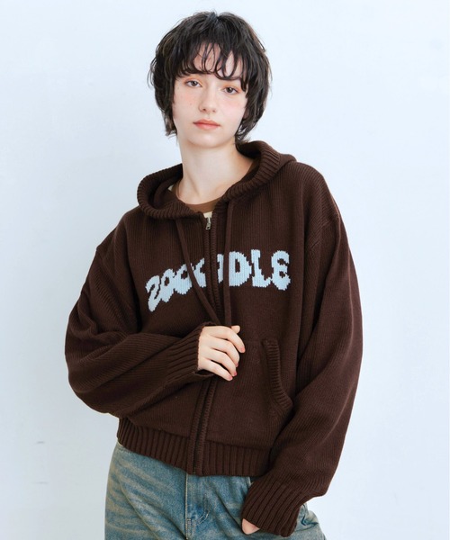 Zooodle パーカー Logo knit hoodie - ロゴニットフーディー - メンズ