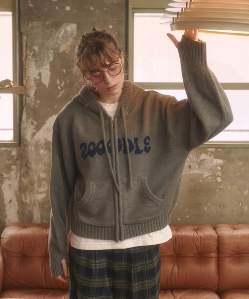 Zooodle パーカー Logo knit hoodie - ロゴニットフーディー - メンズ