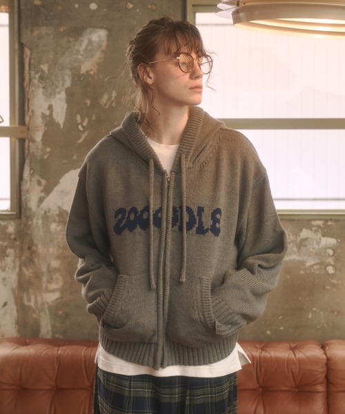 Zooodle パーカー Logo knit hoodie - ロゴニットフーディー - メンズ