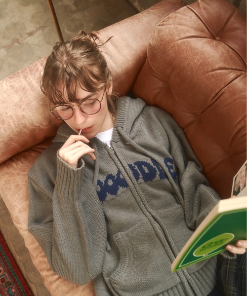 Zooodle パーカー Logo knit hoodie - ロゴニットフーディー - メンズ