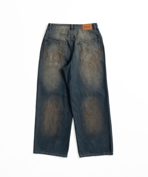 「WISH FOR EVER」 ダメージ加工デニムパンツ MEDIUM ブラック メンズ