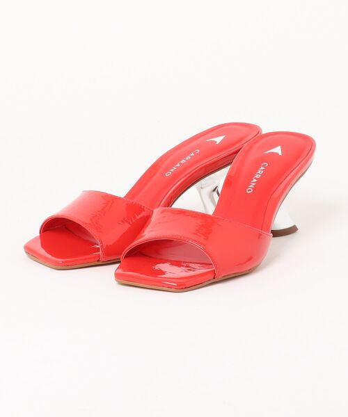 「CARRANO」 ミュール 37 レッド レディース_画像5