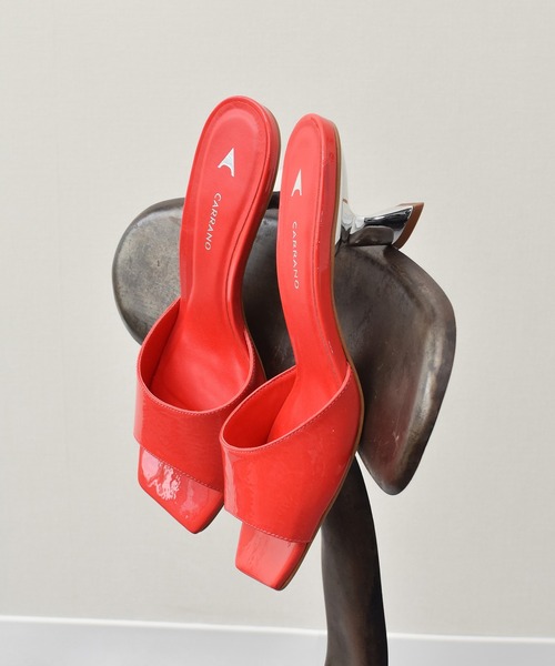 「CARRANO」 ミュール 37 レッド レディース_画像6