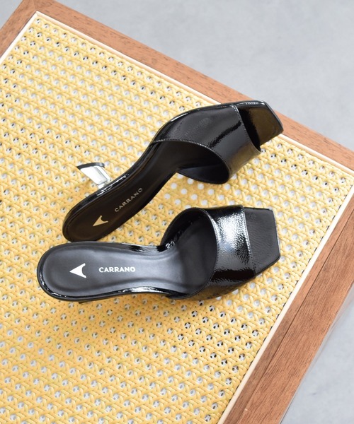 「CARRANO」 ミュール 37 レッド レディース_画像7