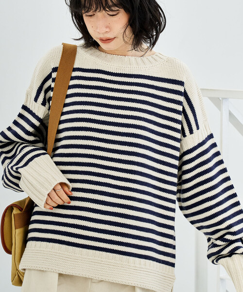 アットラスト ガンジーニット 38 J.PRESS YORK STREET セーター ニット 「UNISEX」ピグメントコットン