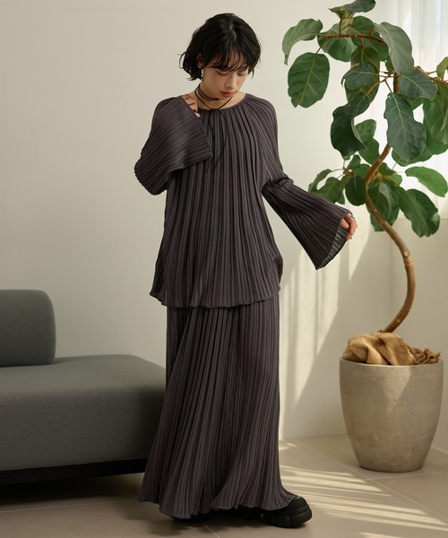 セットアップ pleats bell sleeve knit set up /プリーツベルスリーブニットセットアップ レディース | ブランド登録なし | 03