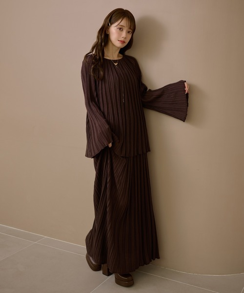 セットアップ pleats bell sleeve knit set up /プリーツベルスリーブニットセットアップ レディース | ブランド登録なし