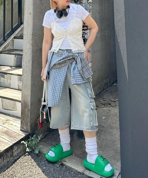 Alley Tokyo コルセット切替コットンレースキャミ レディース