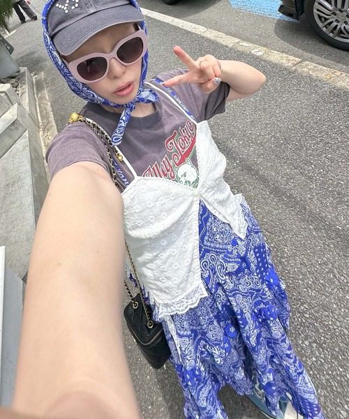 Alley Tokyo コルセット切替コットンレースキャミ レディース