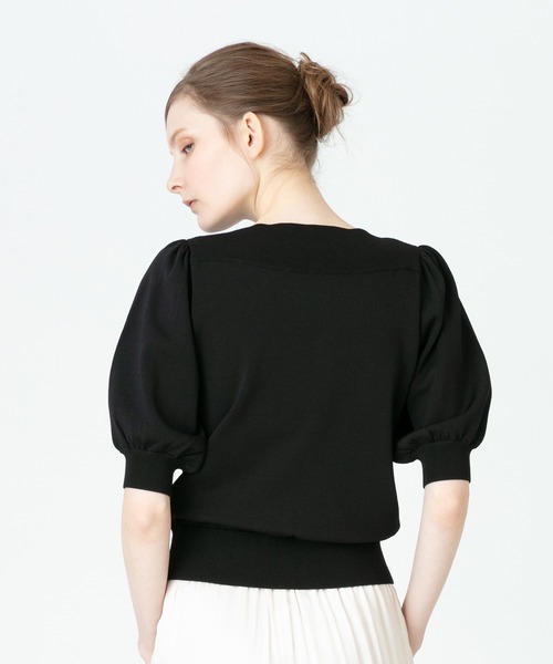 「LOULOU WILLOUGHBY」 半袖ニット 2 オフホワイト レディース_画像3