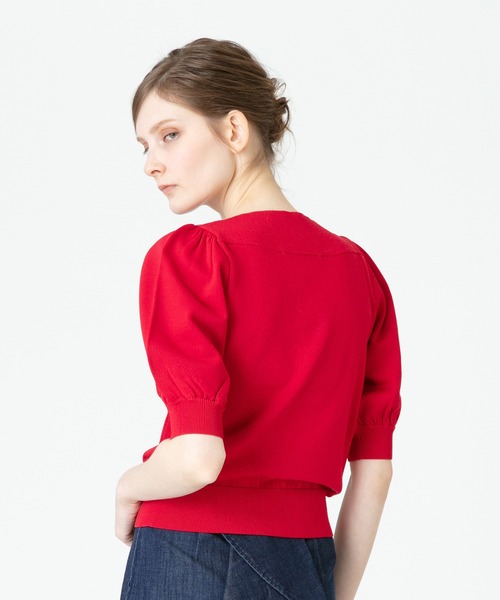 「LOULOU WILLOUGHBY」 半袖ニット 2 オフホワイト レディース_画像8