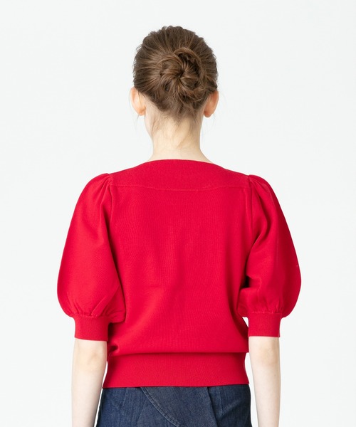 「LOULOU WILLOUGHBY」 半袖ニット 2 オフホワイト レディース_画像9