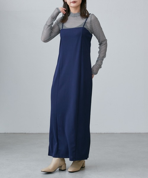 「Lui's」 キャミソールワンピース FREE ネイビー レディース_画像4