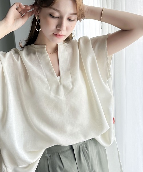 「Java」 半袖ブラウス LARGE オフホワイト レディース | Java