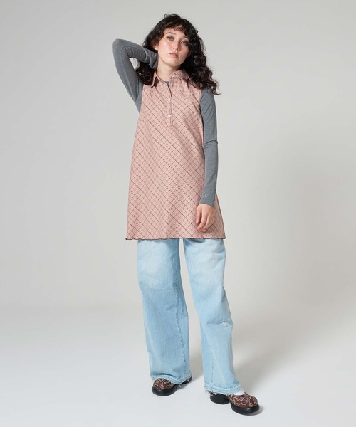 「TINA：JOJUN」 ノースリーブワンピース M ピンクベージュ レディース_画像8