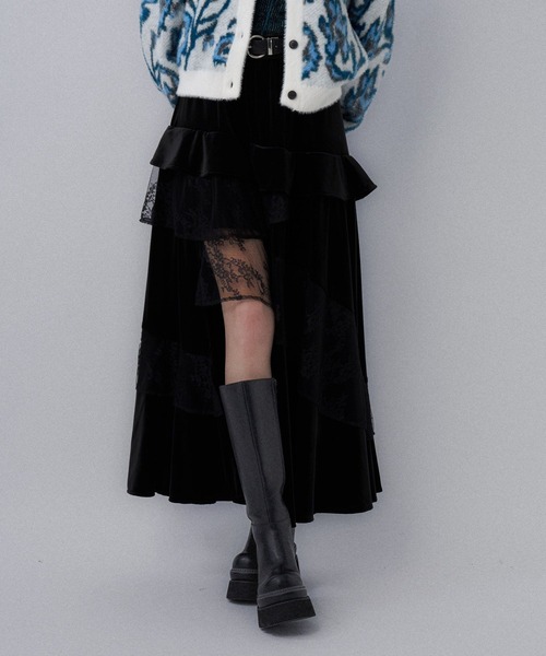 HARE（ハレ） スカート ランダムフリルスリットスカート(HARE