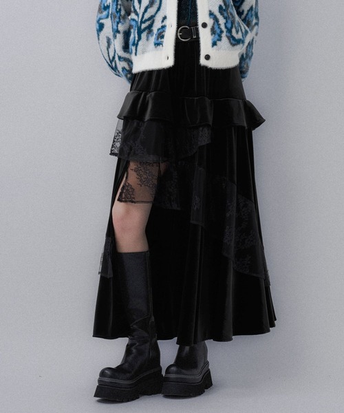 HARE（ハレ） スカート ランダムフリルスリットスカート(HARE