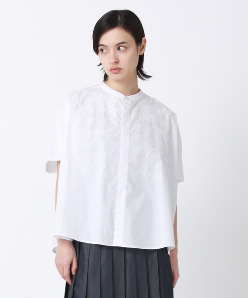 「ZUCCa」 半袖ブラウス M size ホワイト レディース