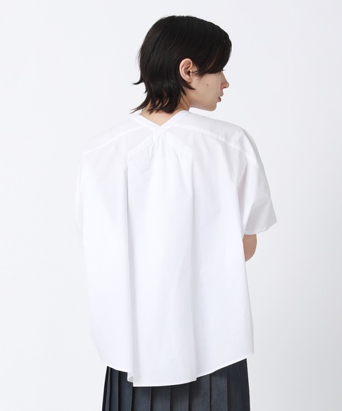 「ZUCCa」 半袖ブラウス M size ホワイト レディース