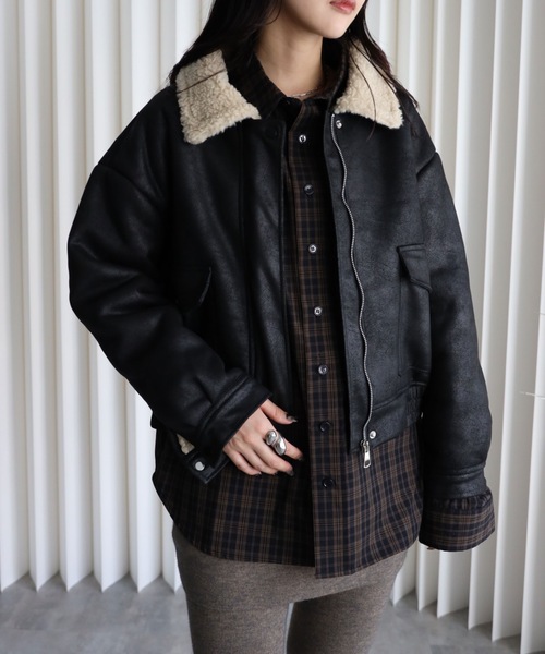 【PING】ピンレディース　ボアブルゾン ブラックSサイズ YENNA ブルゾン アウター ビッグムートン裏ボアブルゾン レディース