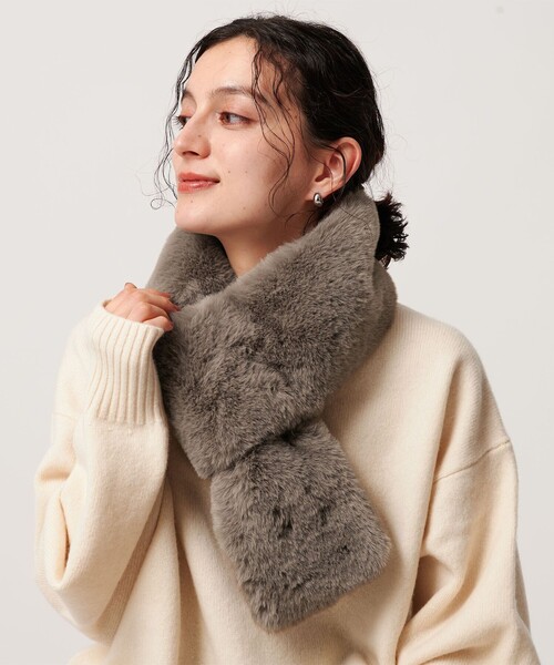 ユナイテッドアローズの毛皮マフラー BEAUTY＆YOUTH UNITED ARROWS マフラー ストール ファーライク