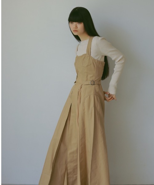 「CASA FLINE」 キャミソールワンピース FREE ベージュ レディース_画像7