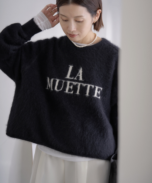 IENA 2025 美品 セーター　フォックスなど IENA（イエナ） ニット セーター フォックス混LA MUETTE ロゴニット